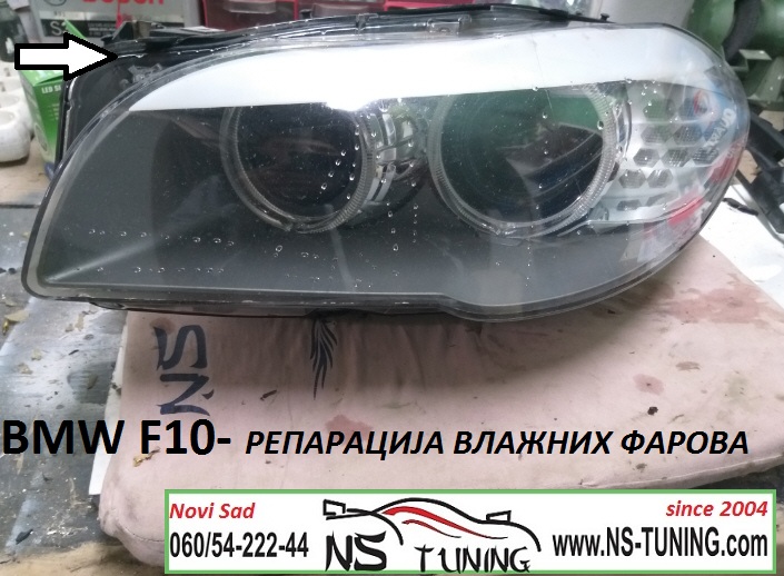 bmw f10 f11 reparacija fara dihtovanje lepljenje butil poliranje susenje novi sad tuning